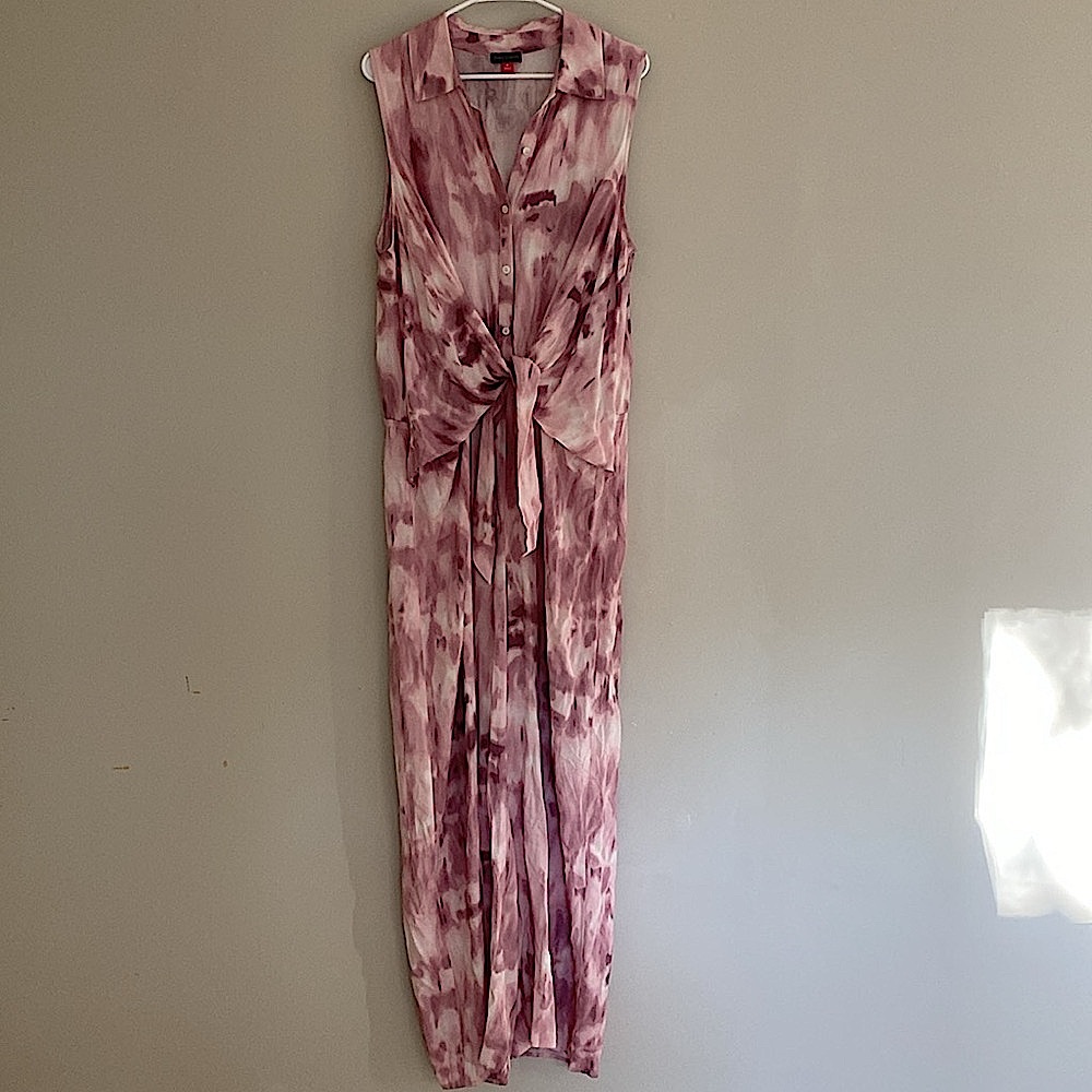 FINAL SALE!! SOFT Vince Camuto Tie-Front Sleeveless Jumpsuit Pink XL